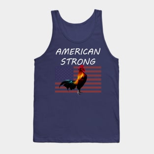 American Strong Rooster and Flag Tank Top